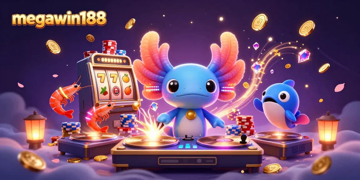 Mainkan slot dengan megawin188, tambang koin emas, dan mesin slot bertema ceria.