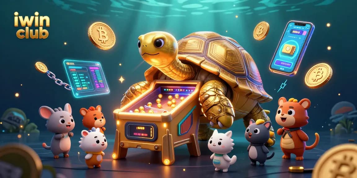 Experience thrilling games at iwin club with a vibrant, dynamic cartoon casino scene.