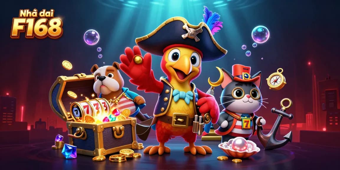 Join the excitement at Nhà cái F168 with dynamic gaming elements and vibrant characters!