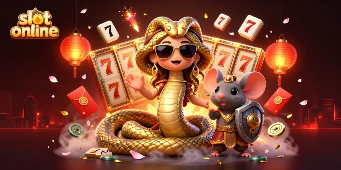 Mainkan slot online dengan Medusa dan mouse pejuang dalam ilustrasi 3D yang meriah.