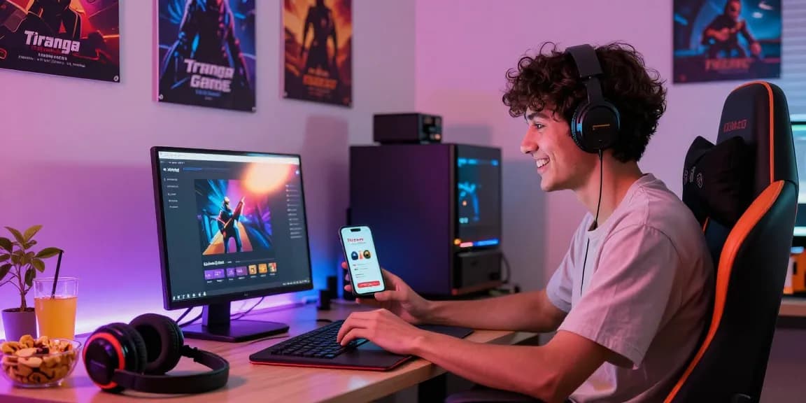 Tiranga Game online gaming enthusiast engaging in a vibrant home setup.