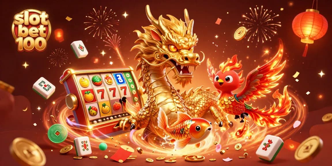Experience the thrill of 'slot bet 100' with a dynamic casino-themed 3D illustration.