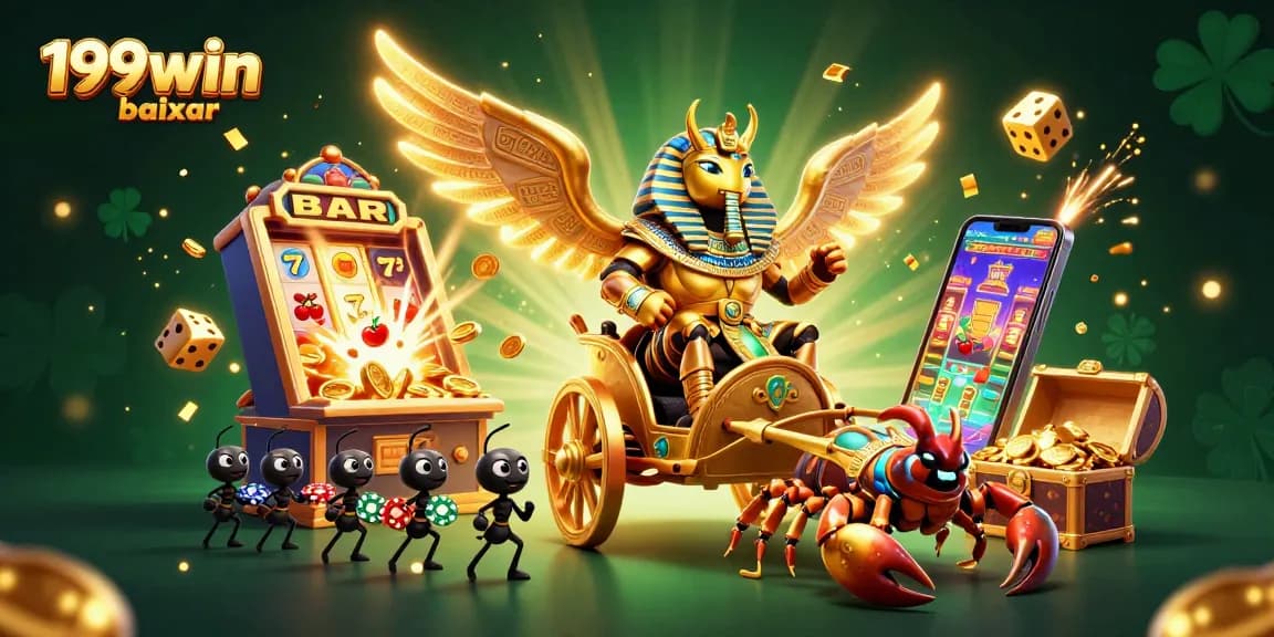 Engage with the thrilling universe of 199win baixar in this vibrant casino adventure illustration.