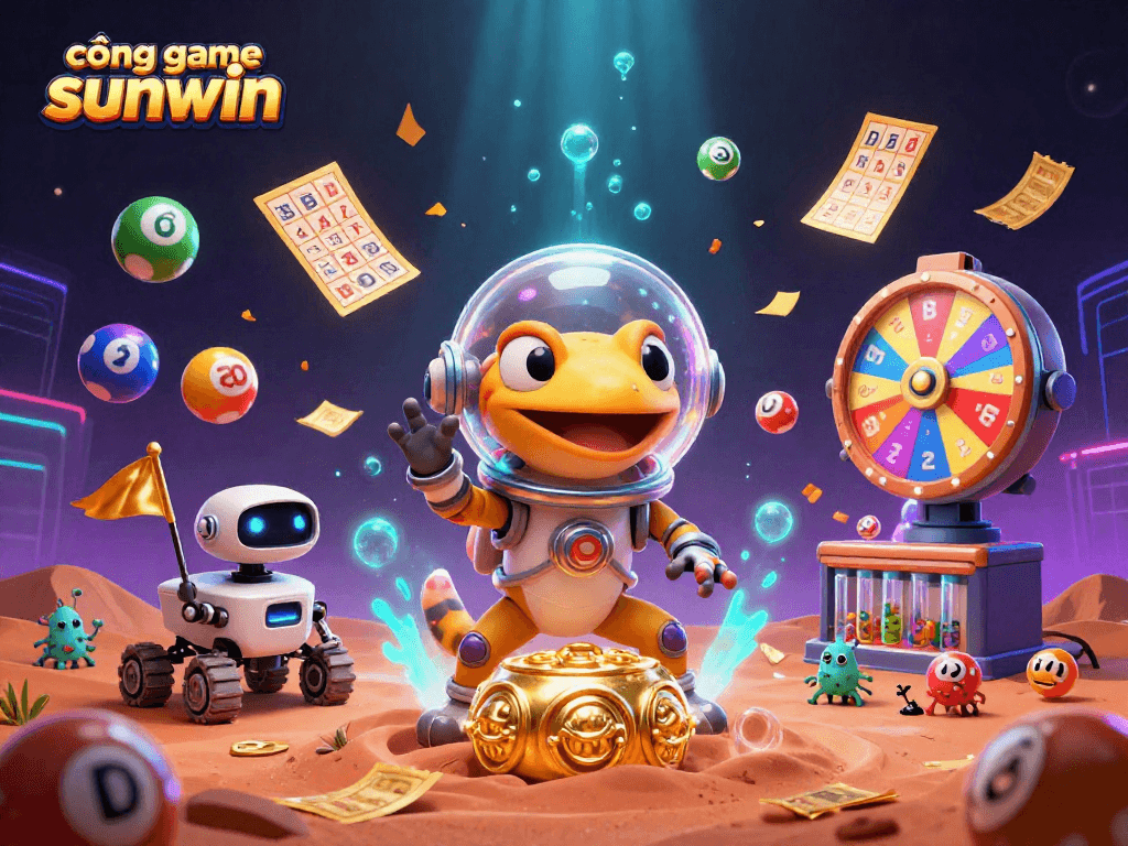Experience the excitement of cổng game sunwin with a Martian gecko and dynamic casino elements