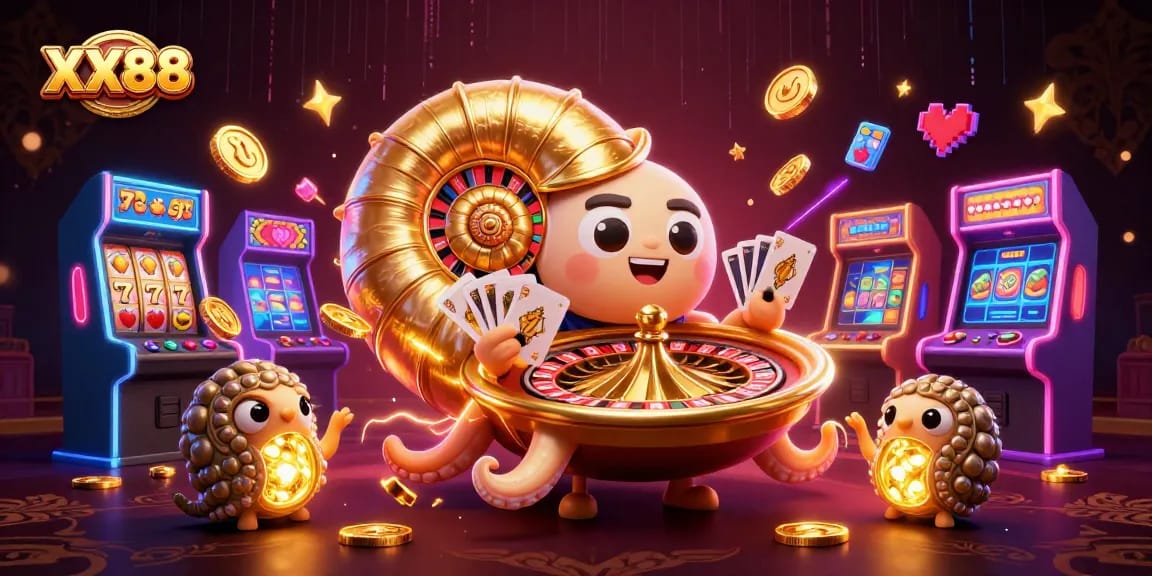 Experience exciting gaming moments at XX88 with vibrant slot games and 3D elements.