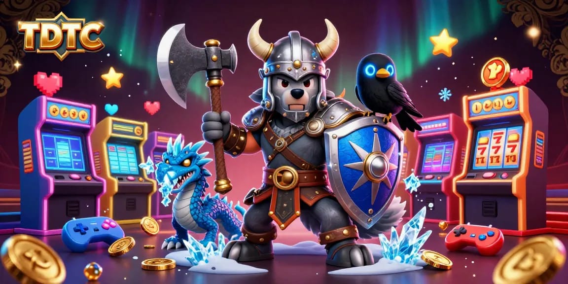 Engage with electrifying TDTC casino fun in a vibrant 3D environment featuring slot elements.
