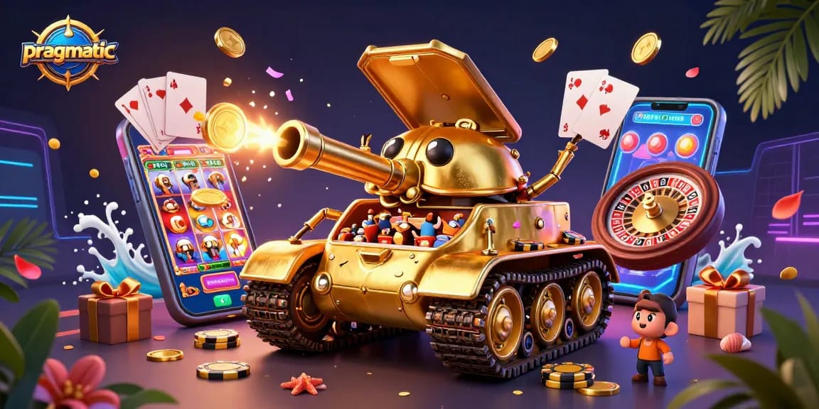 Experience the thrill of pragmatic slots in a vibrant casino illustration with dynamic gaming elements.