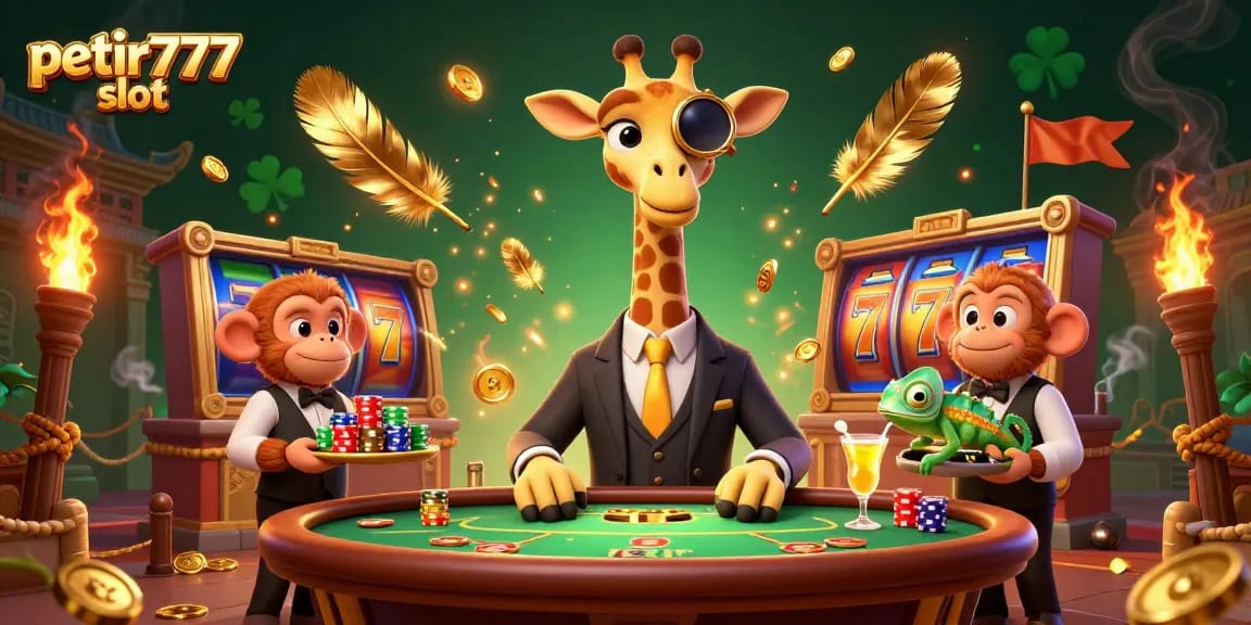 Join the action with petir777 slot in this vibrant casino scene full of dynamic game elements.