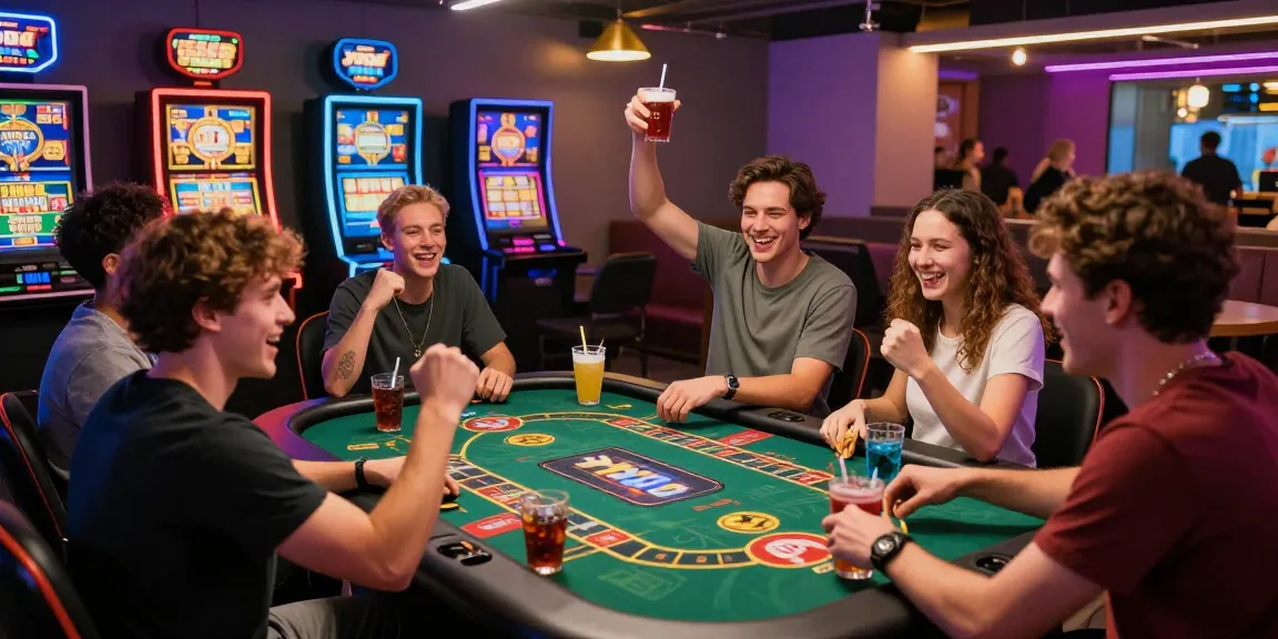 Exciting atmosphere of yono casino games with friends enjoying vibrant gaming lounge experience.