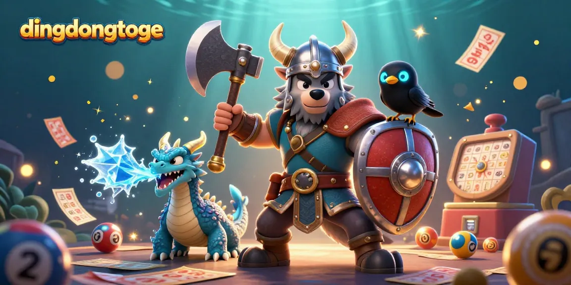 Engage with dingdongtoge's vibrant lottery experience through a dynamic 3D illustration.