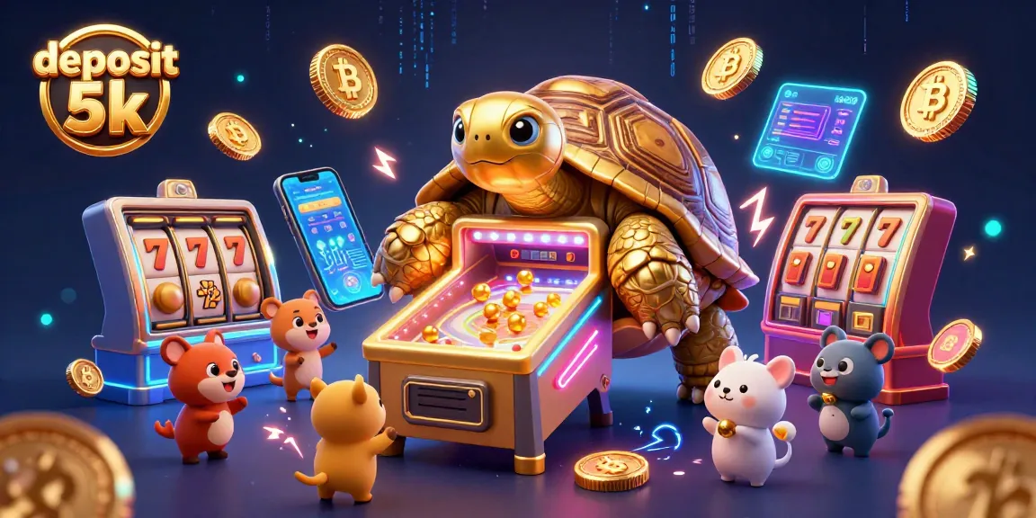 Experience the thrill of slot gaming with deposit 5k opportunities showcased in an exciting 3D illustration.