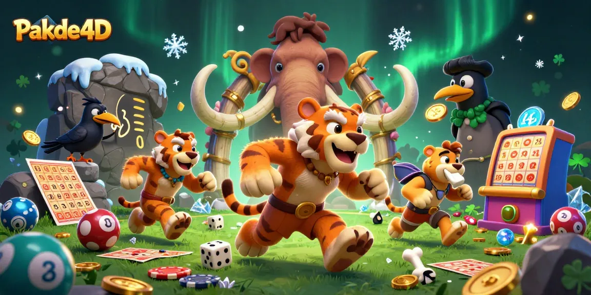 Experience thrilling lottery excitement with Pakde4D in a dynamic 3D illustration featuring vibrant characters and elements