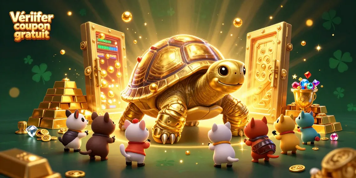 Vérifier coupon gratuit avec des personnages de casino animés et un décor festif.