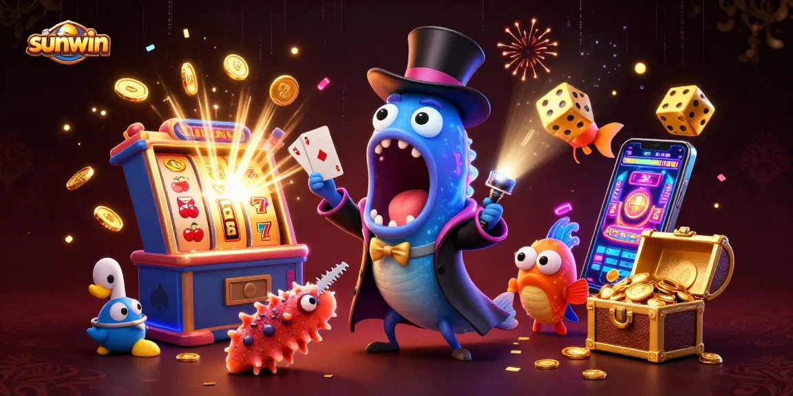 Engaging sunwin casino scene with magical sea creatures performing in a vibrant gambling environment.