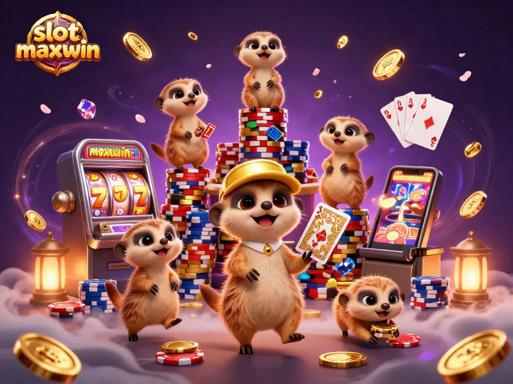 Welcome to the thrilling world of slot maxwin, where meerkats expertly run their casino amidst dazzling coins and cards.