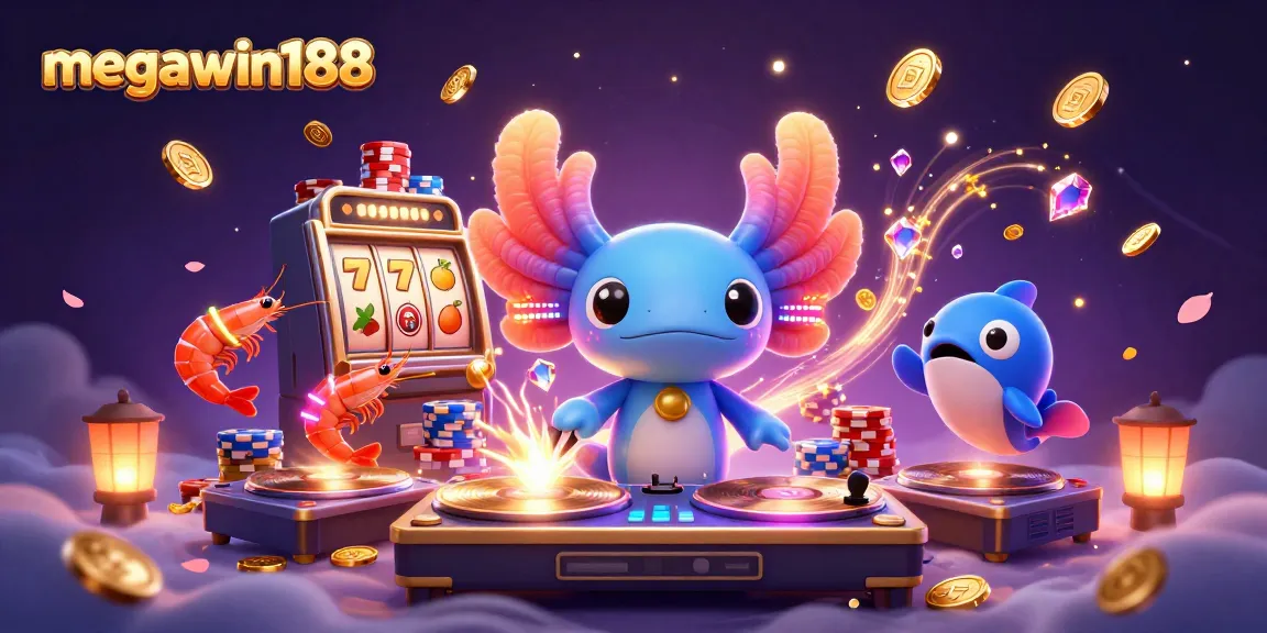 Mainkan slot dengan megawin188, tambang koin emas, dan mesin slot bertema ceria.