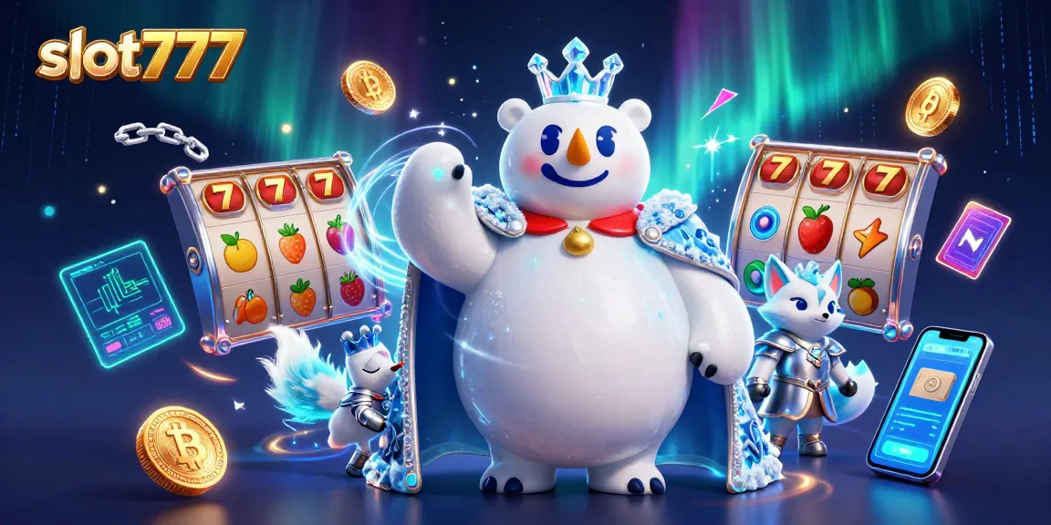 Engage with slot777 for thrilling online slots, featuring a bear king and fox warrior in a vibrant scene.