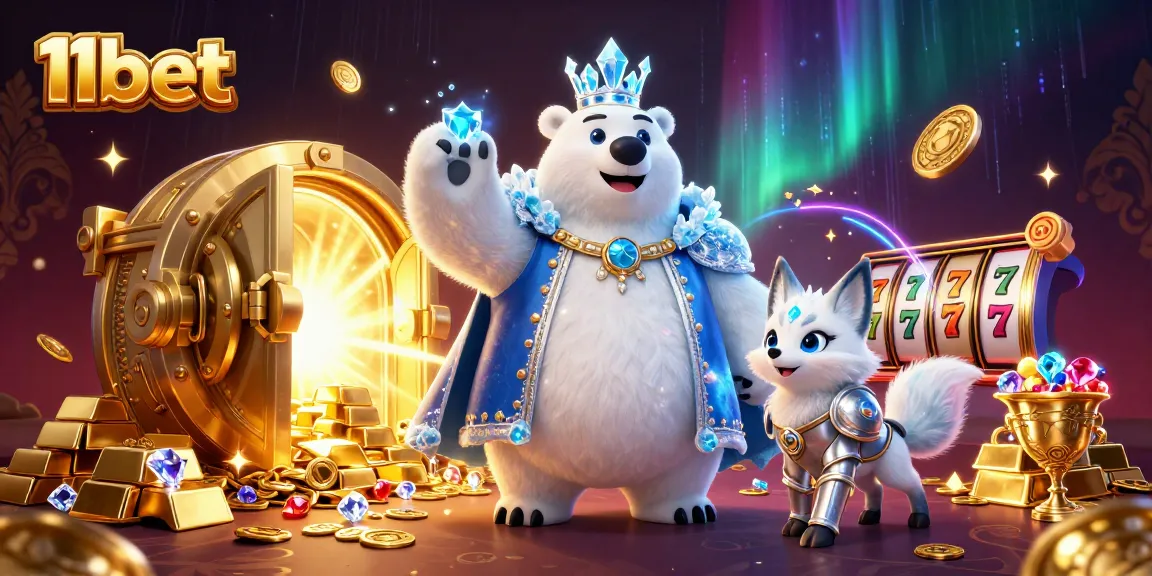 Engage with the vibrant world of 11bet, featuring magical characters in a rich casino setting.