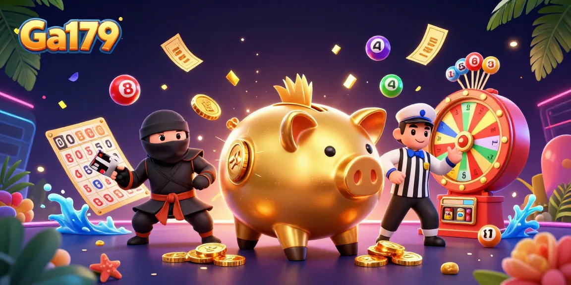 Experience the excitement of Ga179 with dynamic casino elements and colorful characters in a vibrant gambling scene.
