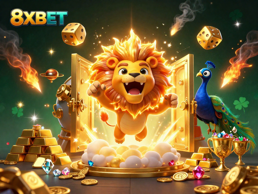 Play exciting games at 8XBET with vibrant visuals and engaging character elements.