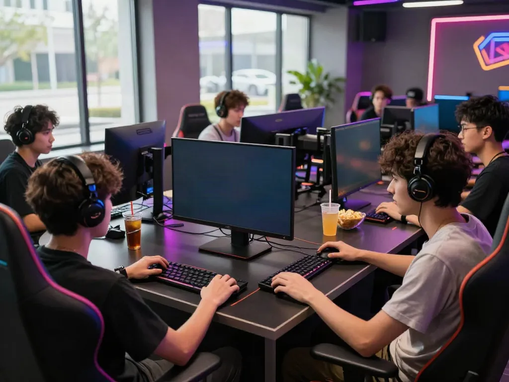 Group enjoying online gaming at https://operatoriu-apzvalgos.lt/ in a vibrant lounge atmosphere.