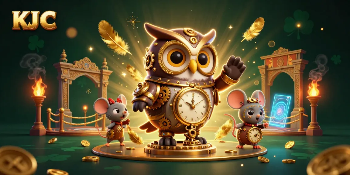 KJ C brings luck to players at a steampunk-themed casino with vibrant gaming elements.