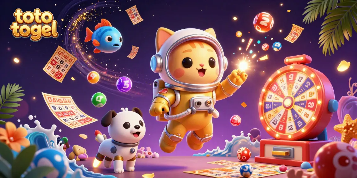 Engage in exciting toto togel gameplay with vibrant lottery balls and rewards in a dynamic scene.