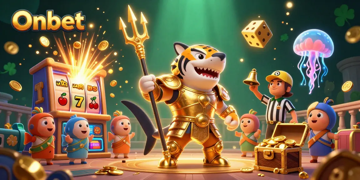 Join the thrilling action at Onbet with a vibrant underwater casino scene featuring unique gaming elements.