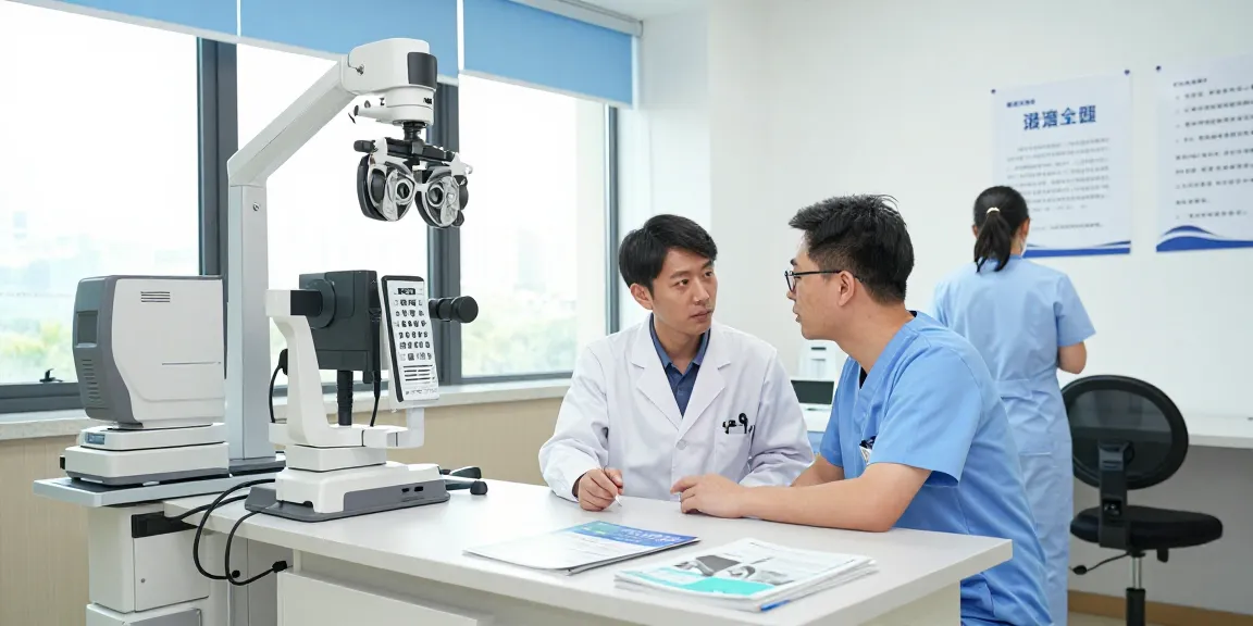 Patient consultation at SNU Eye Clinic focusing on eye care services like snuseoul.