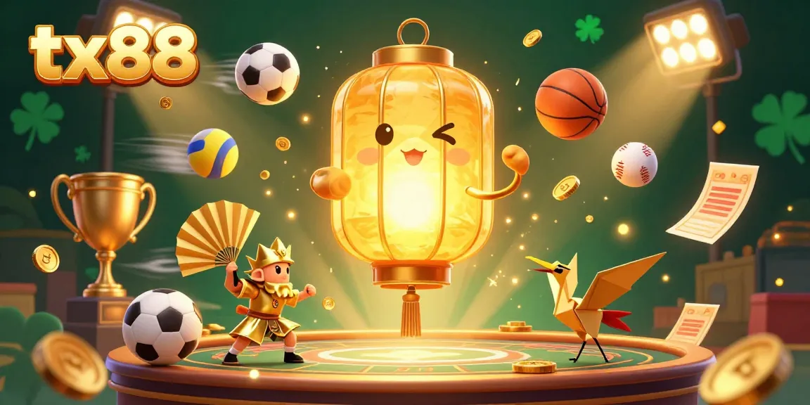 Engage with tx88's dynamic casino atmosphere featuring a vibrant golden lantern spirit and lively gaming elements.
