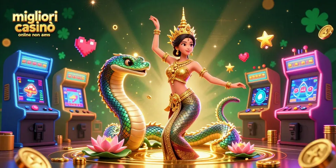 I migliori casinò online non AAMS mostrano una vivace scena di danza tailandese con elementi di gioco per l'eccitazione del casinò.