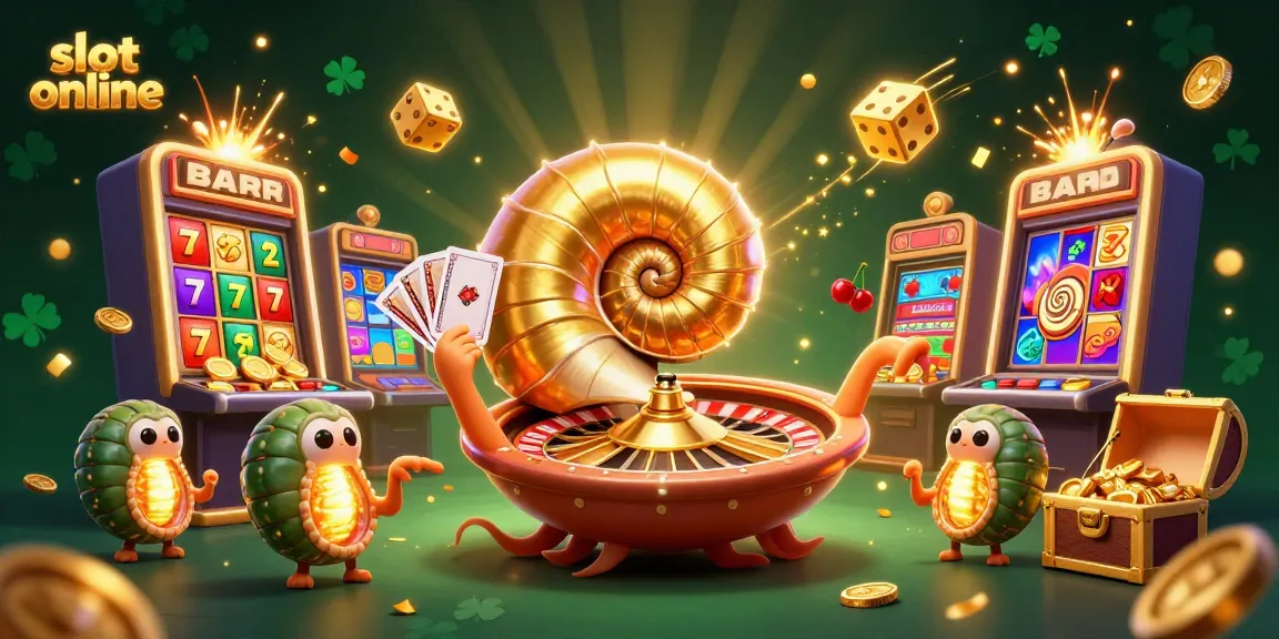 Experience thrilling slot online gameplay amidst vibrant 3D scenes with giant nautilus and jackpot excitement.