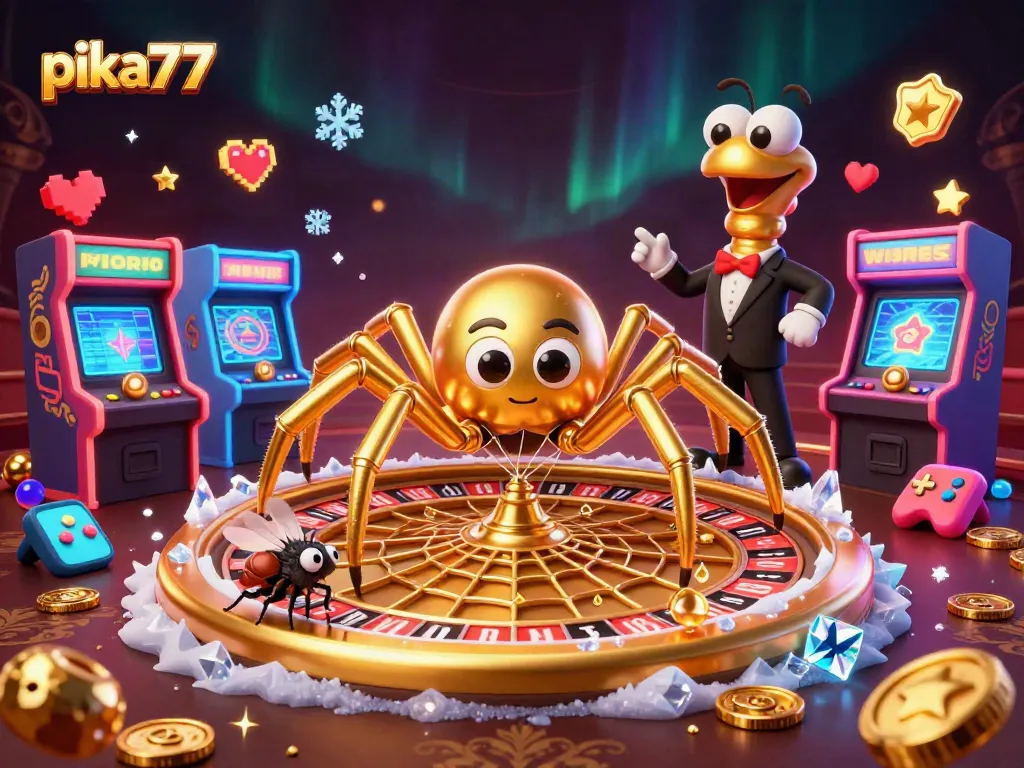 Engage in thrilling gameplay at pika77, where a golden spider and centipede dealer bring casino excitement alive.