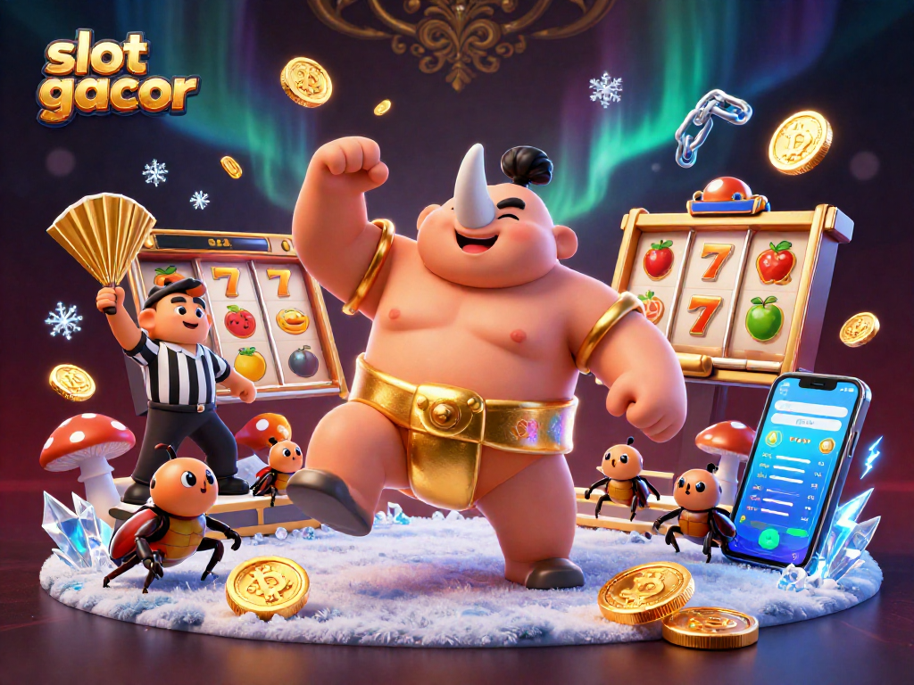 Menyaksikan slot gacor dengan kumbang badak dan koin emas terbang di festival kasino yang memukau