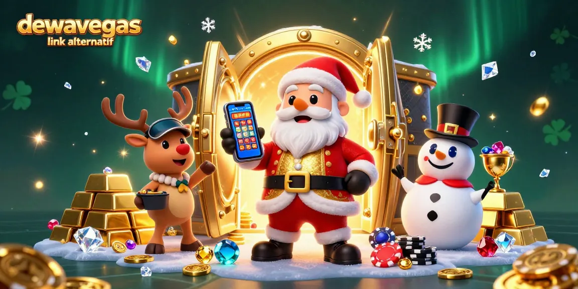 Win exciting prizes at DEWAVEGAS link alternatif with this vibrant casino-themed art.