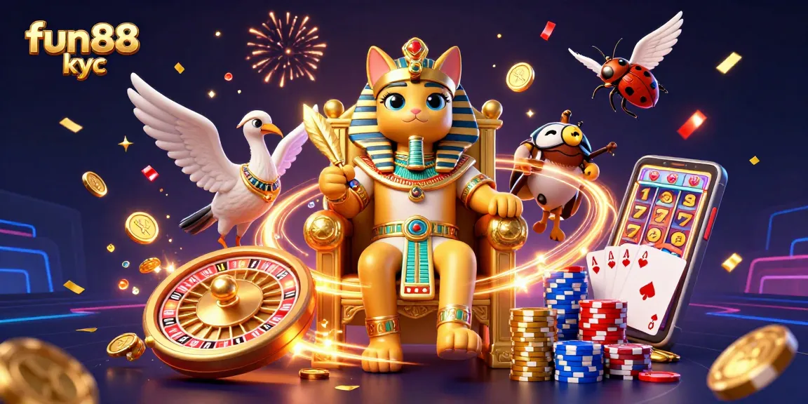 Trải nghiệm cá cược tại fun88 kyc với hình ảnh sống động của slot game và các sản phẩm hấp dẫn.