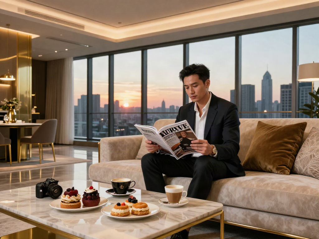 Menikmati gaya hidup LUXURY 111 dengan suasana nyaman di ruang tamu mewah.