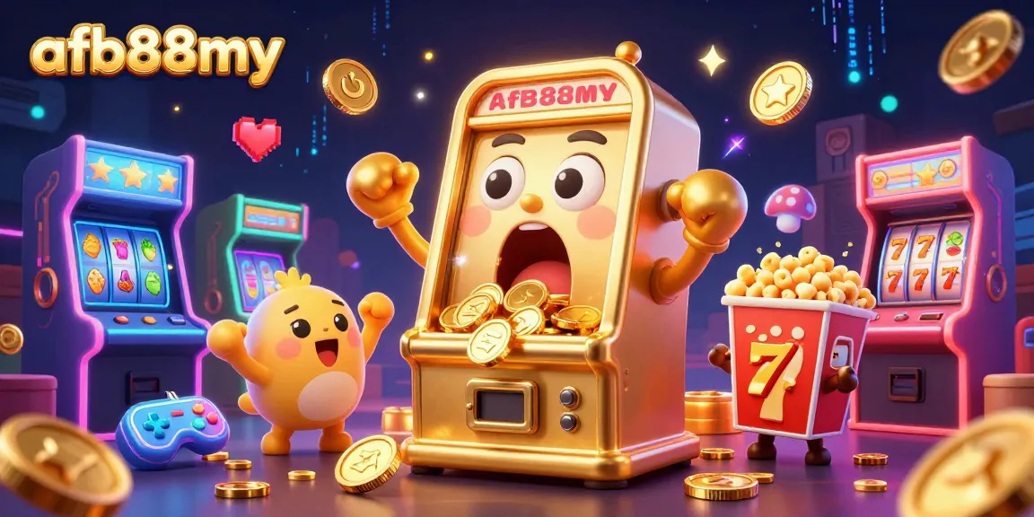 Play slots and win big at afb88my with vibrant gaming and cinematic illustration.