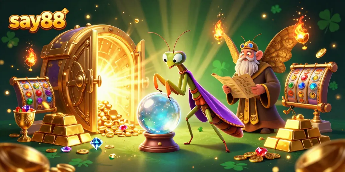 Engage with say88's dynamic gaming world featuring fortune teller characters and luxurious casino elements.