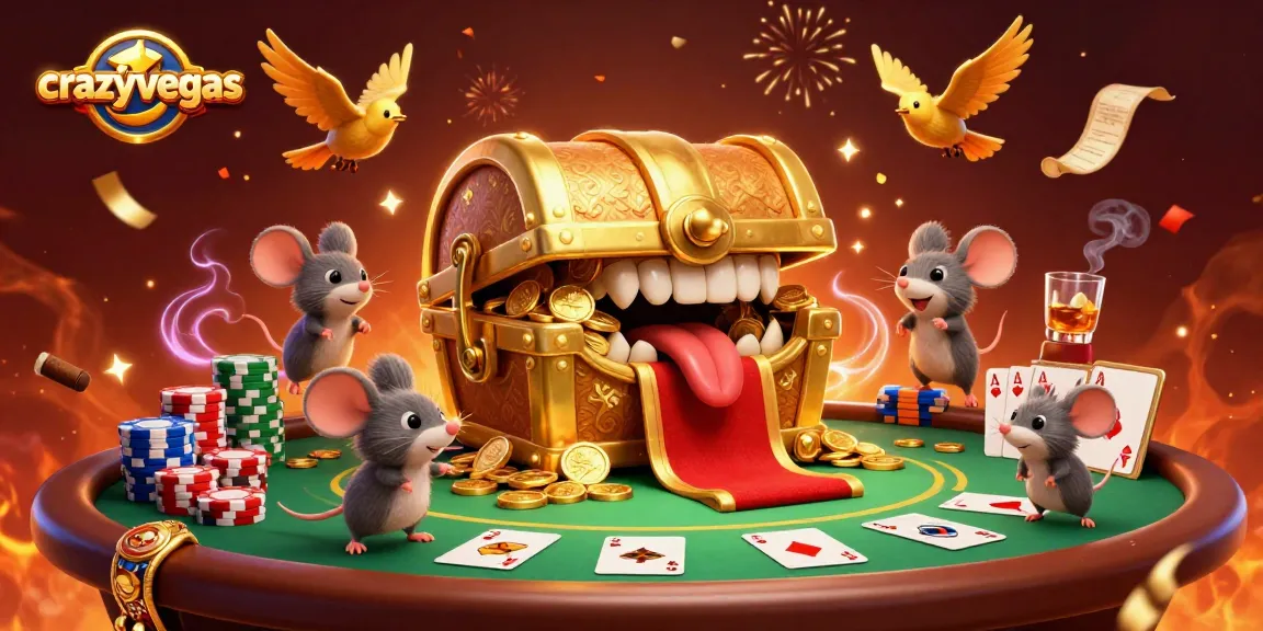 Engaging scene of adventure with treasure and poker elements at crazyvegas casino