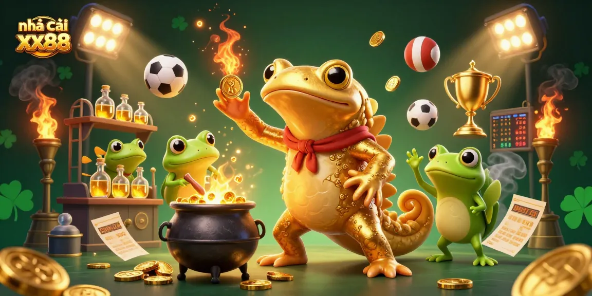 Engage in thrilling bets at nhà cái xx88, featuring rich gaming elements in a dynamic 3D scene.