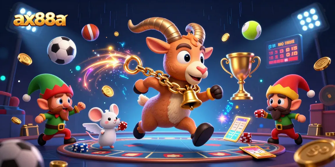 Engage in thrilling gaming action at ax88a with a lively casino scene featuring magical characters and dynamic gaming elements.