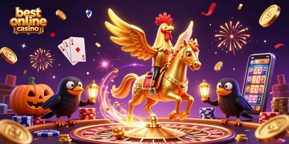 Experience the thrill of the best online casino Malaysia with this vibrant casino scene filled with unique characters and game elements.