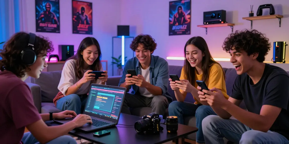 Raja Game login process demonstrated by friends in a vibrant living room