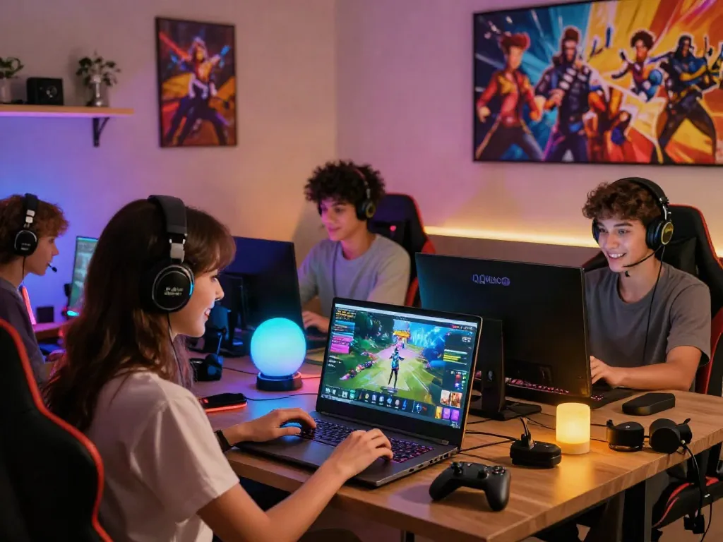Excited players immersed in QQMacan gaming platform, showcasing a vibrant and engaging online gaming environment.