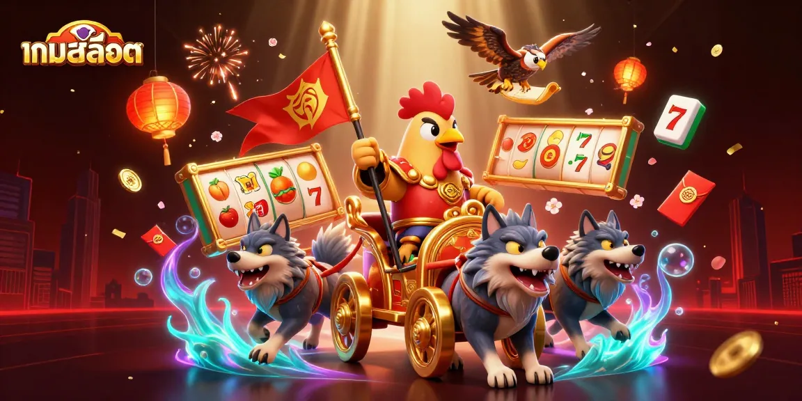 เล่นเกมสล็อตแบบดุดันผ่านหุ่นยนต์ไก่ผู้กล้าบนรถรบทองคำ
