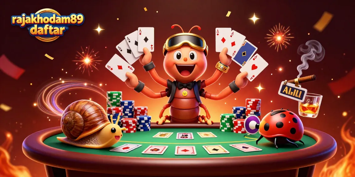 Meraih kemenangan dalam rajakhodam89 daftar dengan dealer kartun beruang kaki seratus dan kerumunan chip kasino.