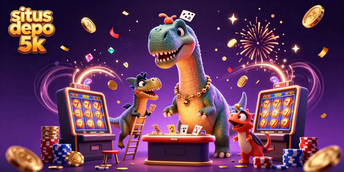 Experience the fun of situs depo 5k with a vibrant casino scene featuring exciting slots!