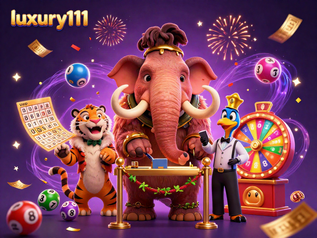 Join the excitement with luxury111 at the casino, where furry bouncers check IDs amidst lively lottery games.