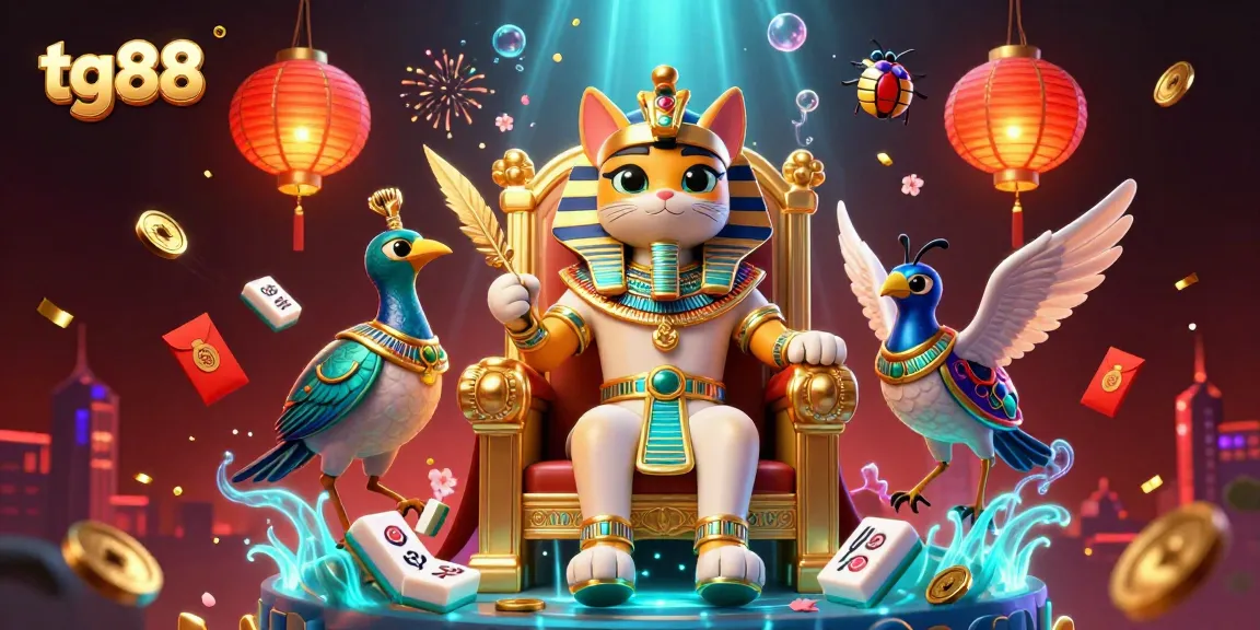 Engage in the thrilling world of tg88 with vibrant casino characters, fireworks, and Mahjong elements.